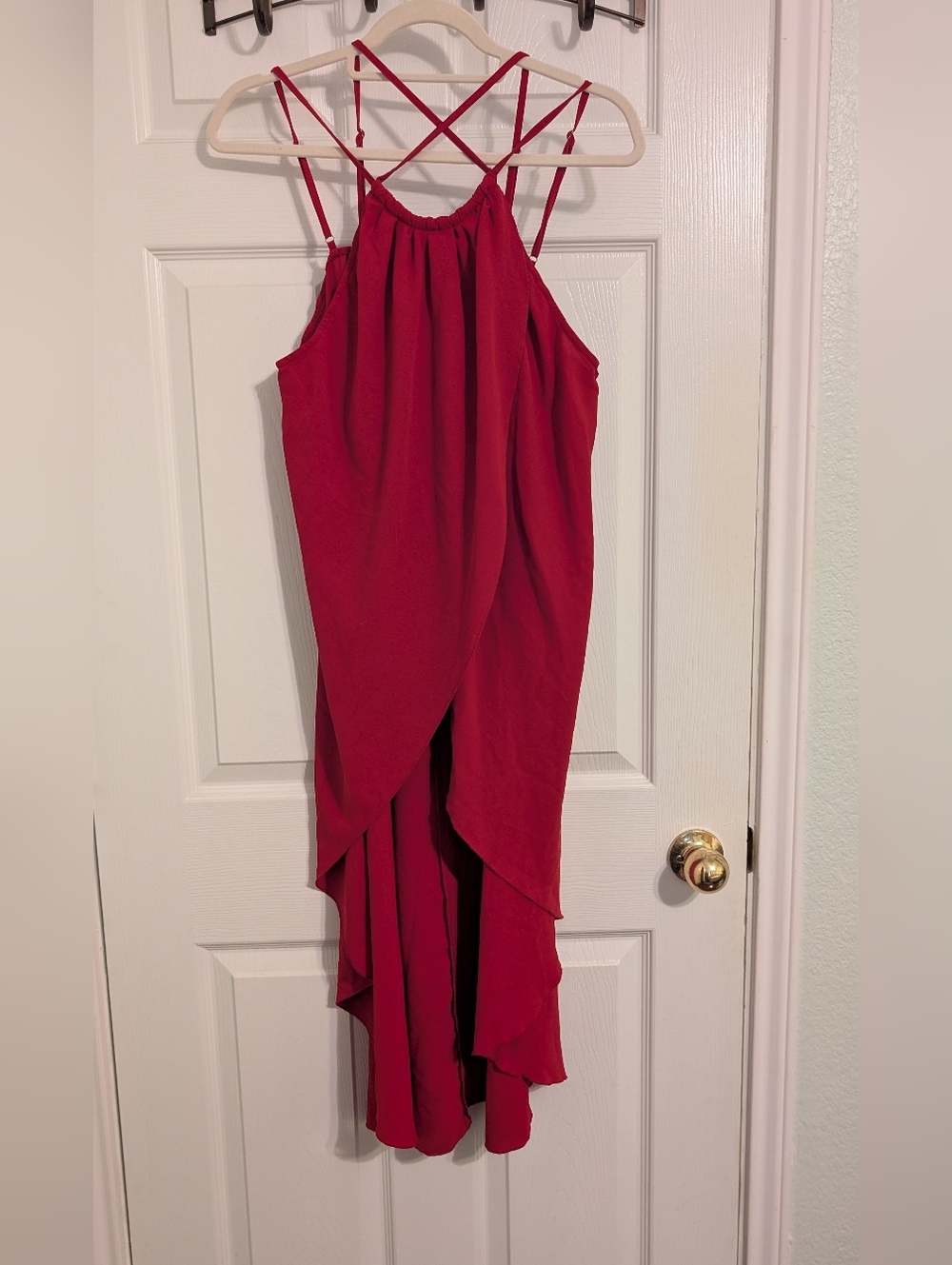 SHEIN Red Curve Top with Spaghetti Straps